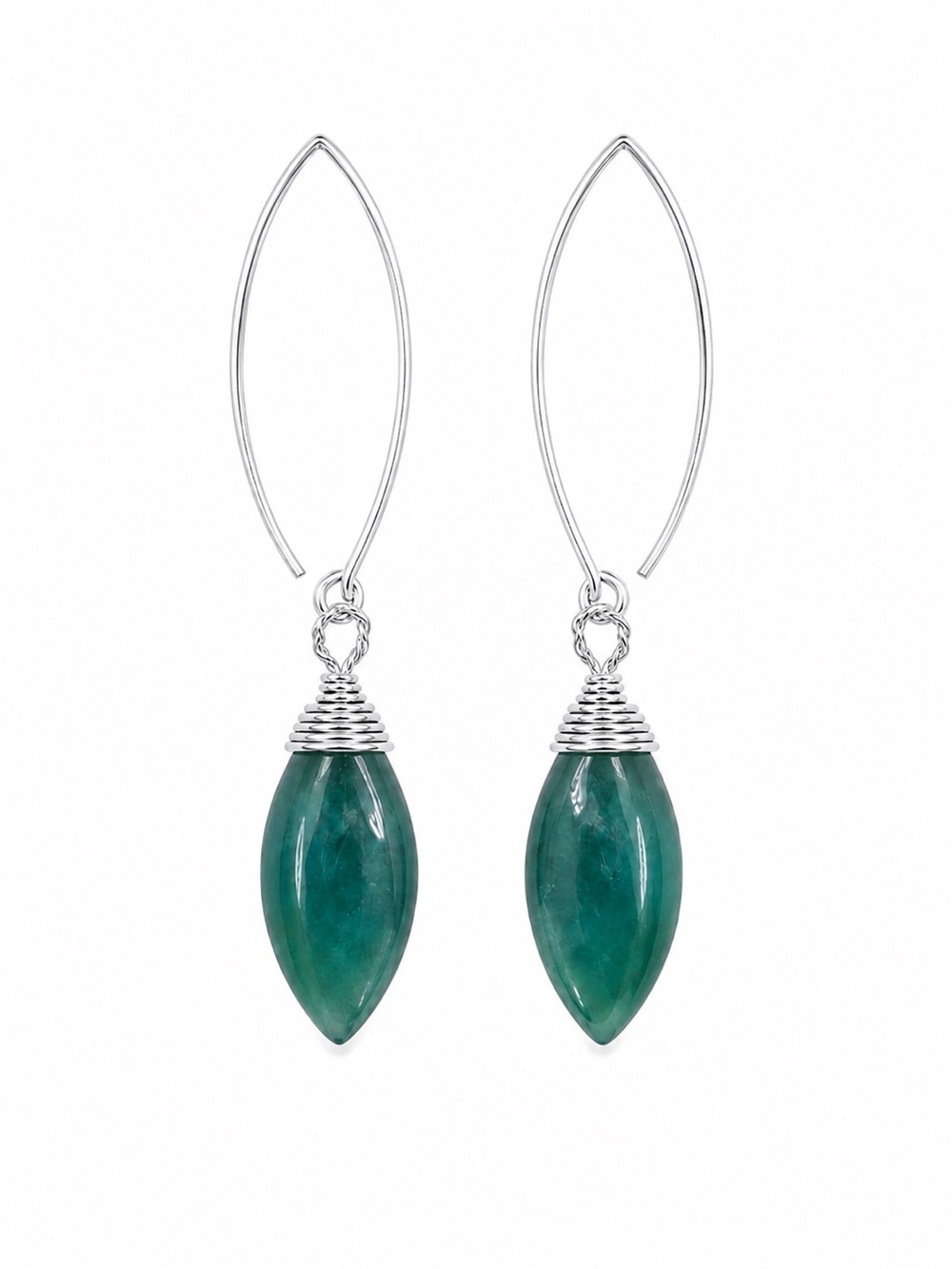 HT0050 Grandidierite Dangle Hook Earrings